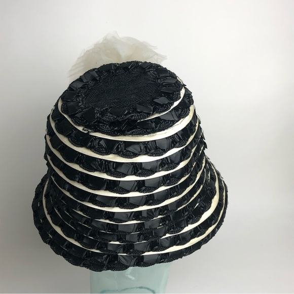 Luci Ame’s Handcrafted Hat Vintage Black with Off White Pompon - Picture 2 of 8